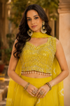 Radiant Sunshine Yellow Mirror Work Palazzo Set