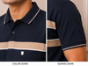 Men's Navy Blue Striped Polo T-Shirt – Premium Cotton Casual Wear