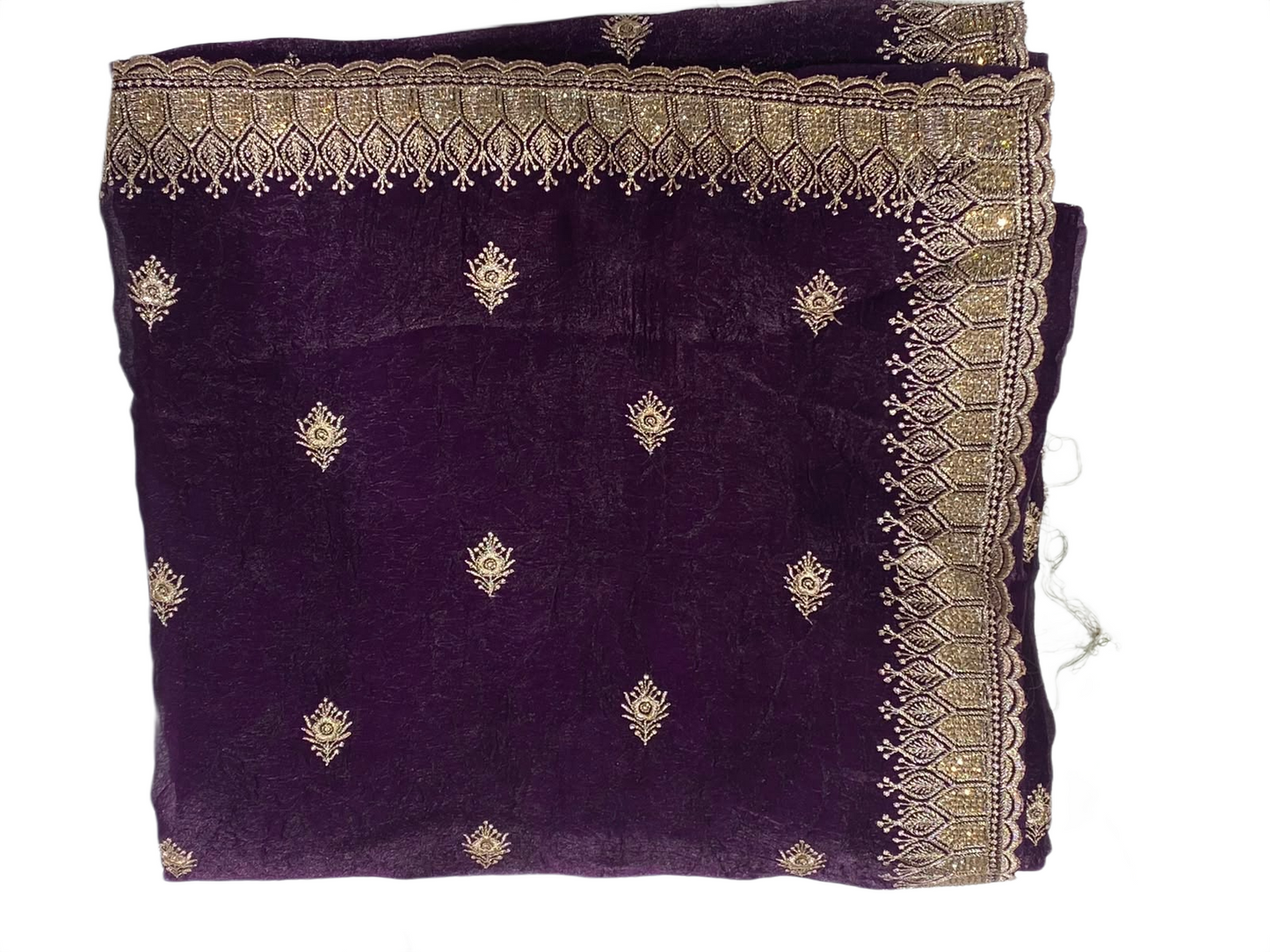 Royal Purple Organza Saree with Silver Zari Border | Elegant Party Wear Saree for Women