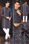 Black Printed Men’s Festive Kurta