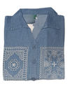 Women's Denim Blue Embroidered Co-Ord Set
