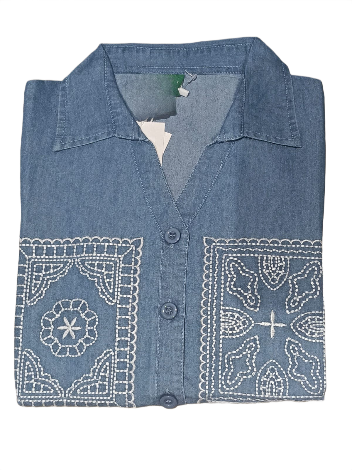 Women's Denim Blue Embroidered Co-Ord Set