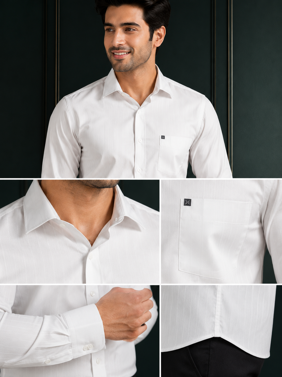 Premium Men's White Formal Shirt | Classic Executive Office Wear | Full Sleeve Cotton Blend