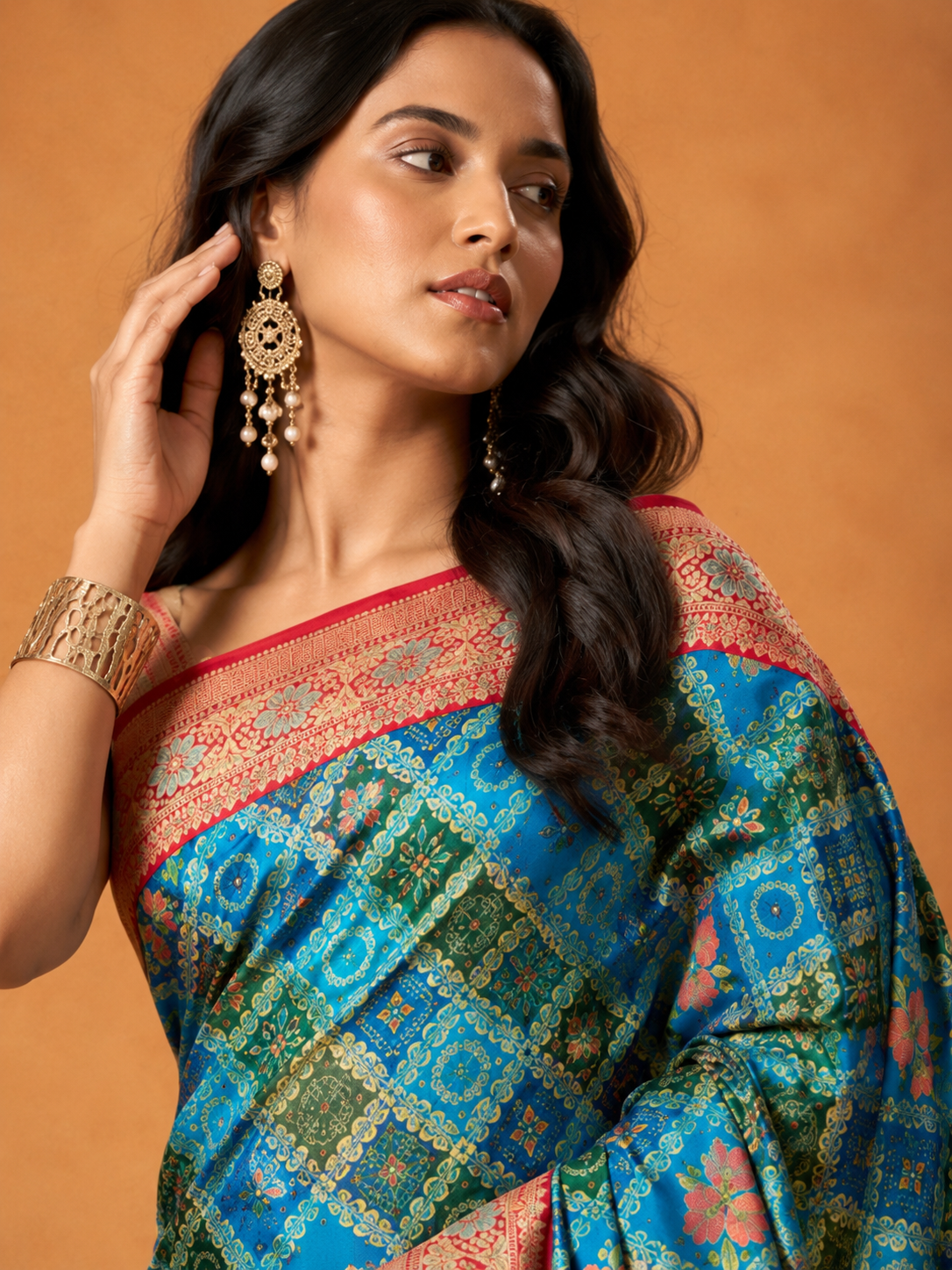 Elegant Sky Blue Saree with Contrast Pink Woven Border