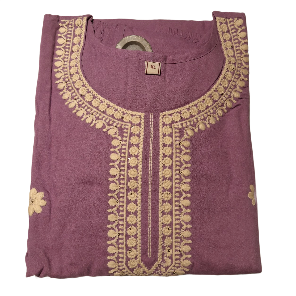 Lavender Embroidered Kurta Pant Set for Women