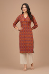 Women’s Multicolor Geometric Printed Straight Kurta with Palazzo Pants