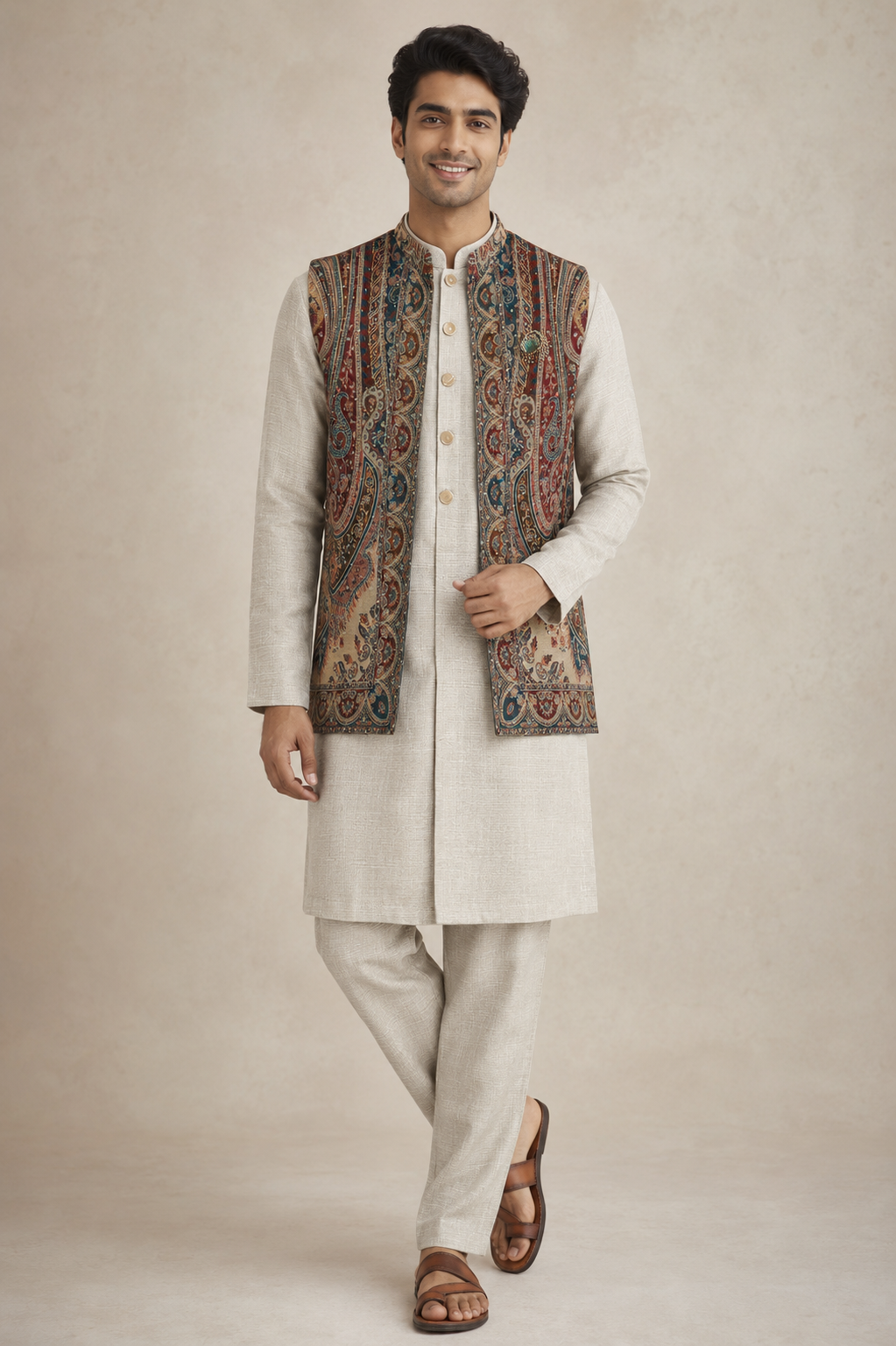 Paisley Printed Nehru Jacket