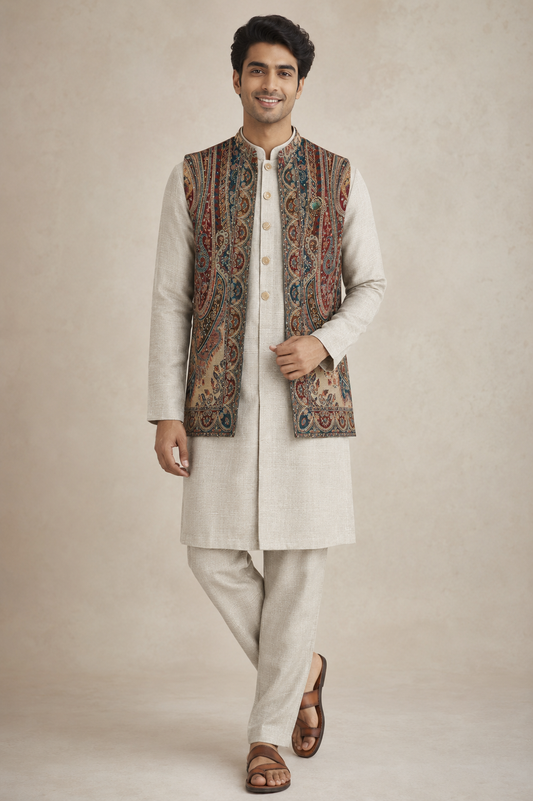Paisley Printed Nehru Jacket