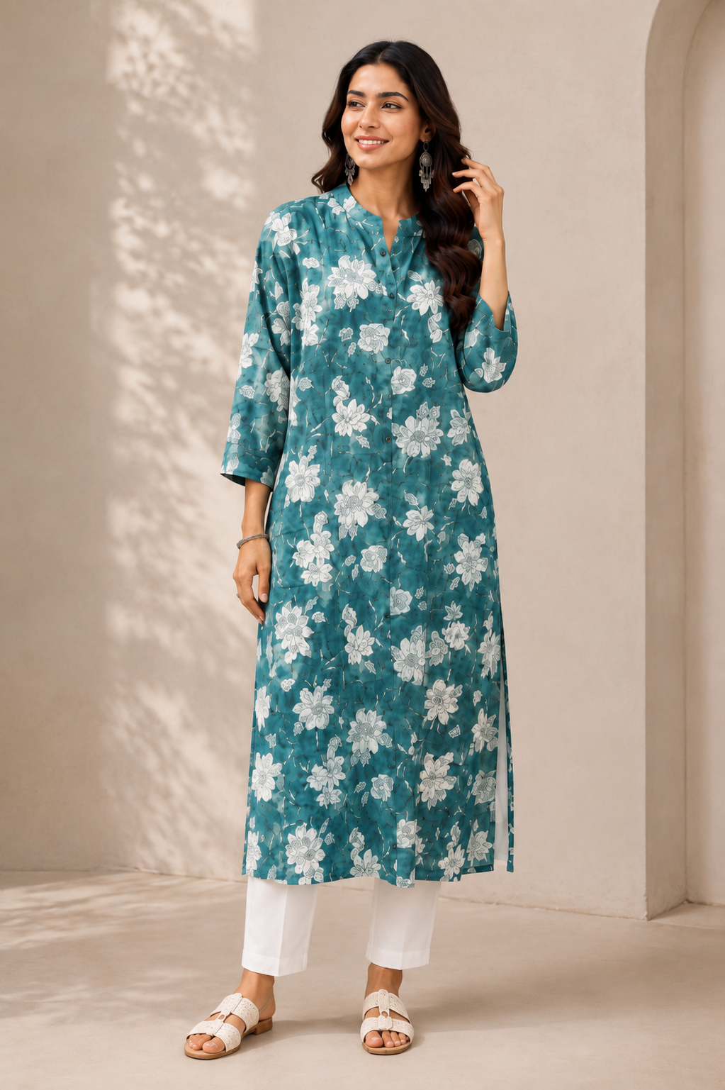 Teal Straight Kurti