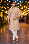 Beige & Rust Ethnic Print only Kurta
