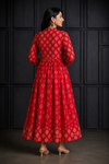 Red & Gold Printed Women’s Festive Anarkali Dress