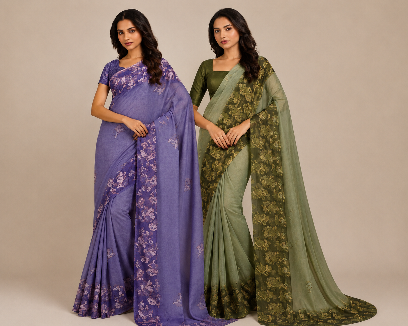 Women’s Floral Print Saree