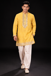 Mustard Yellow Embroidered Festive Kurta