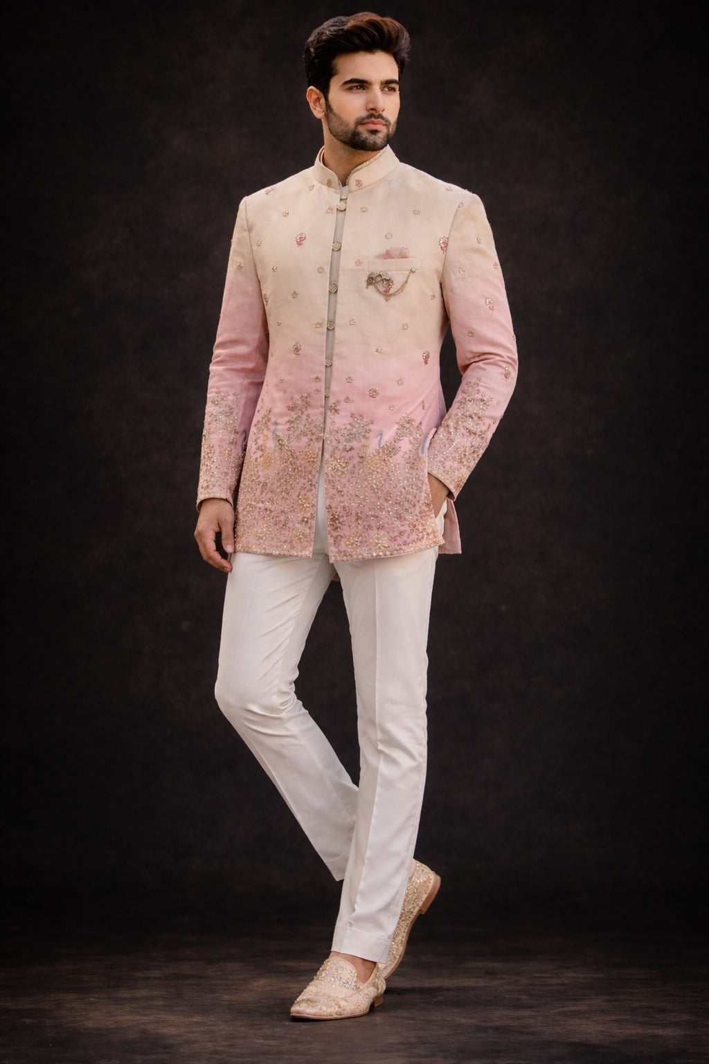 Luxury Hand-Embroidered Ombre Jodhpuri for Men