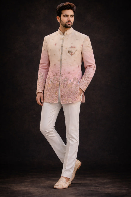 Luxury Hand-Embroidered Ombre Jodhpuri for Men