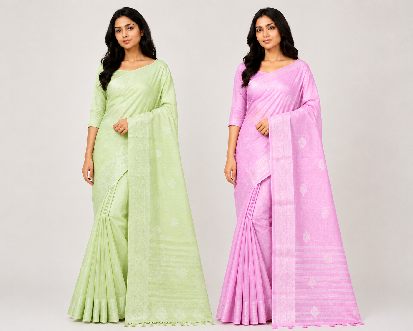 Sunflower Linen Saree  Elegance
