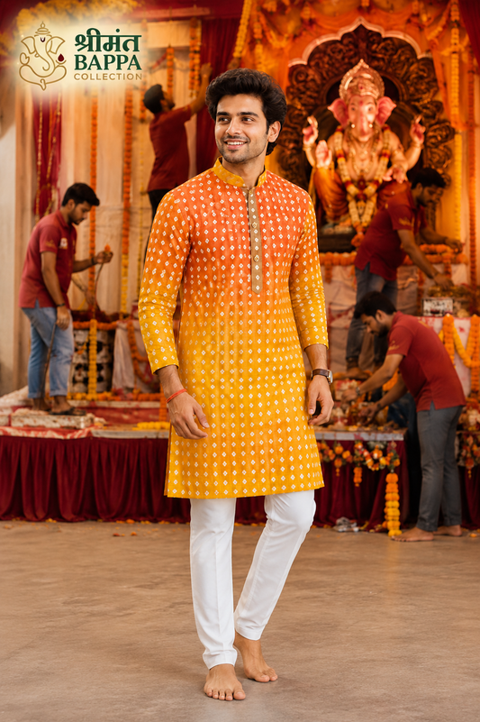 Shrimant Bappa Festive Bandhani Kurta