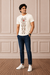 Men's Off White Tribal Graphic Printed T-Shirt