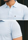 Sky Mist Colorblock Polo T-Shirt for Men | Premium Casual Cotton Polo