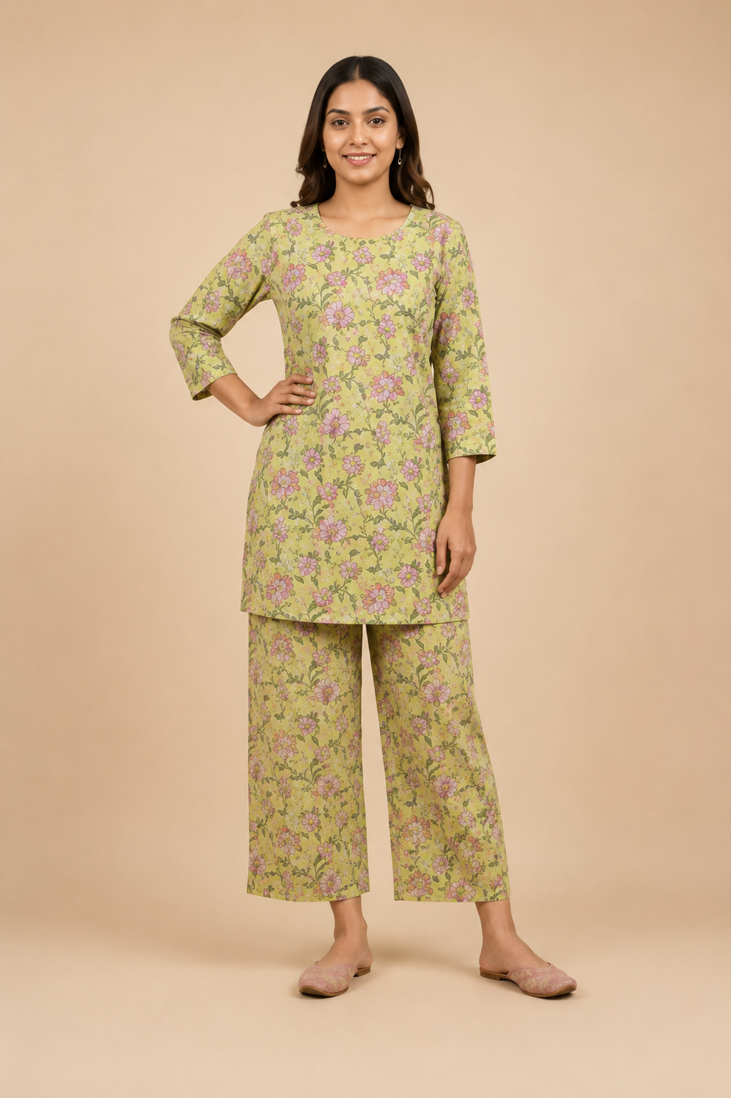 Women Floral Printed Cotton Co-Ord Set