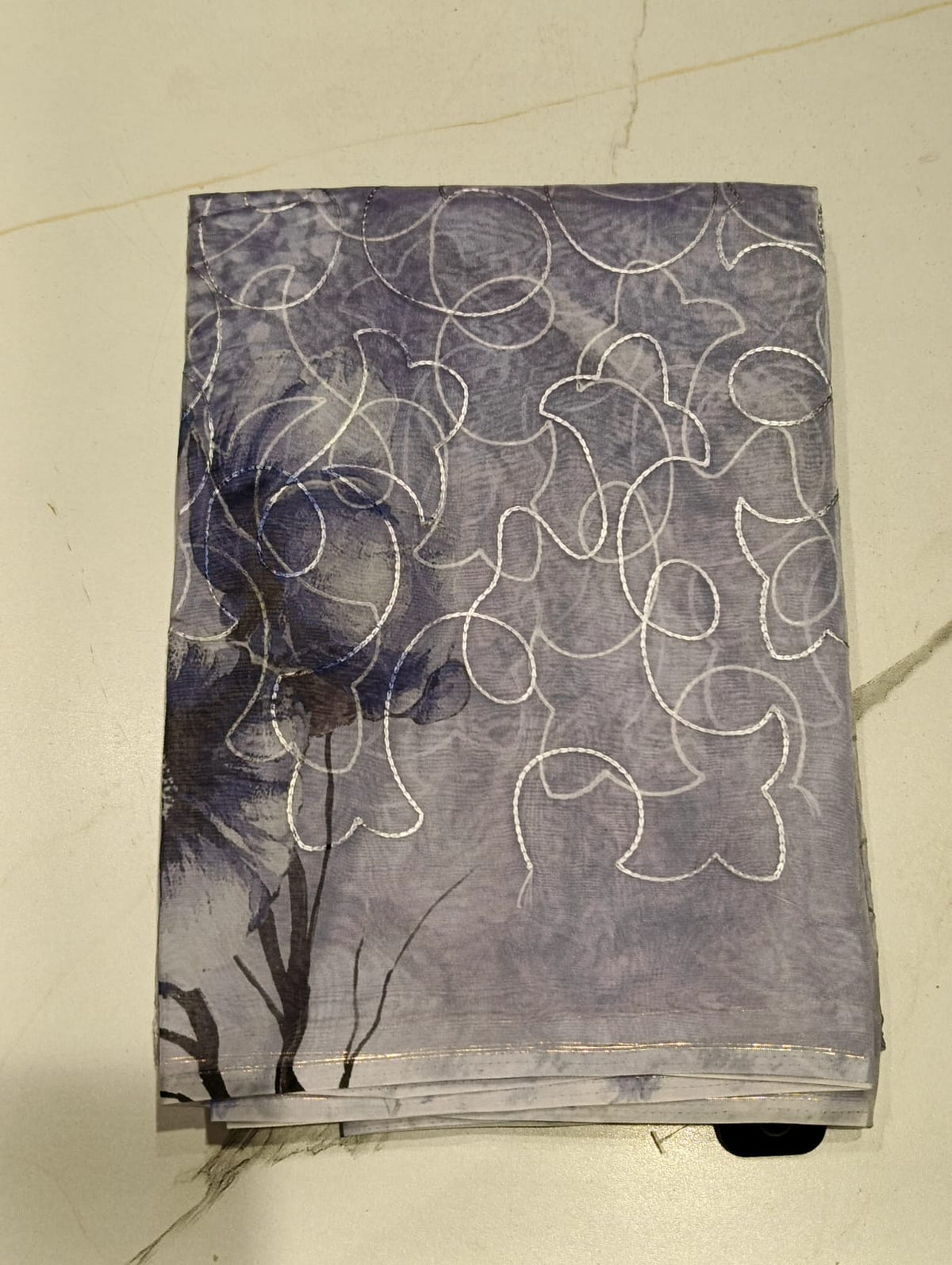 Designer Organza Saree with Floral Print