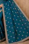 Elegant Teal Blue  Silver Zari Woven Saree | Premium Festive & Party Wear