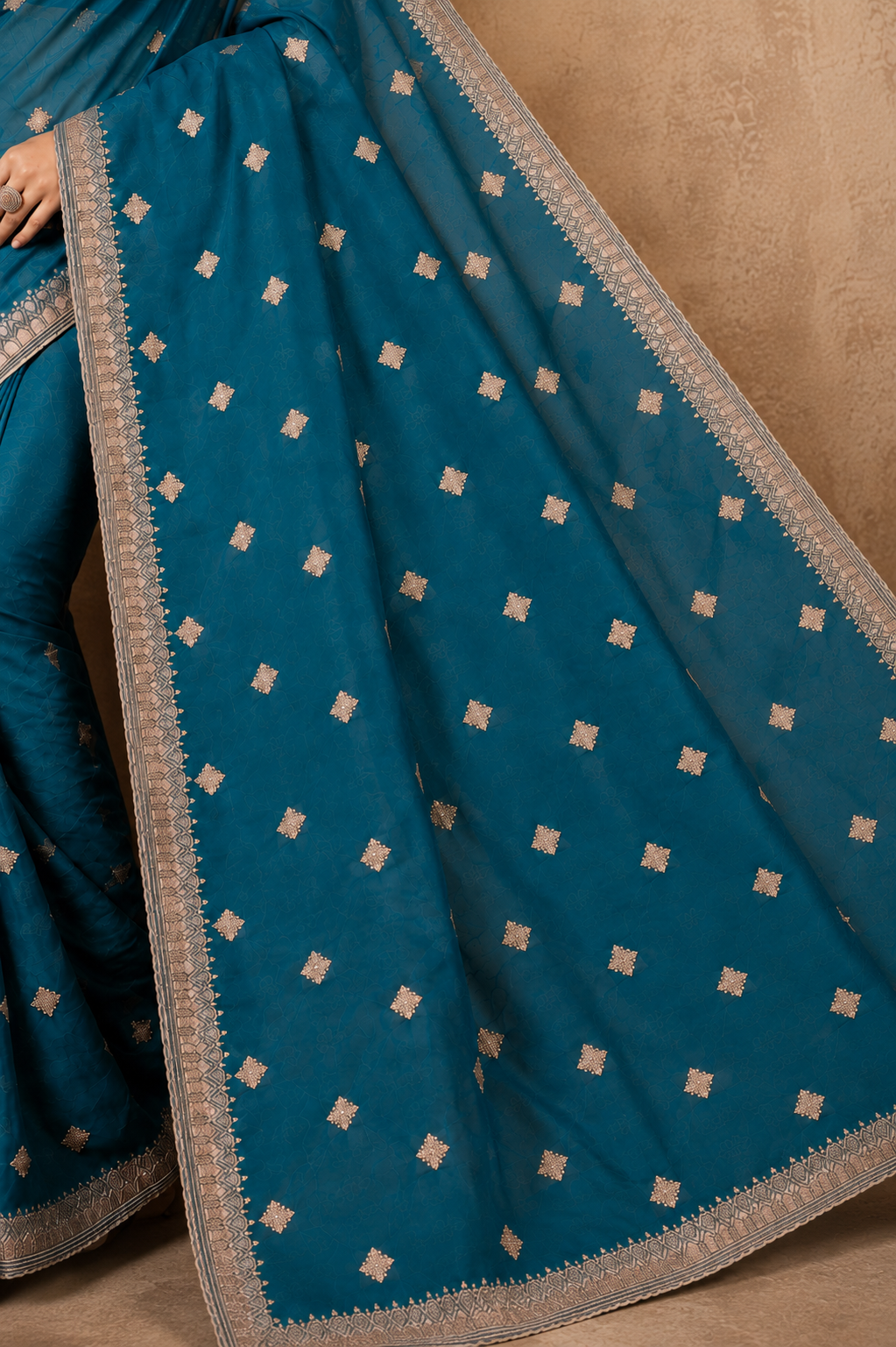 Elegant Teal Blue  Silver Zari Woven Saree | Premium Festive & Party Wear