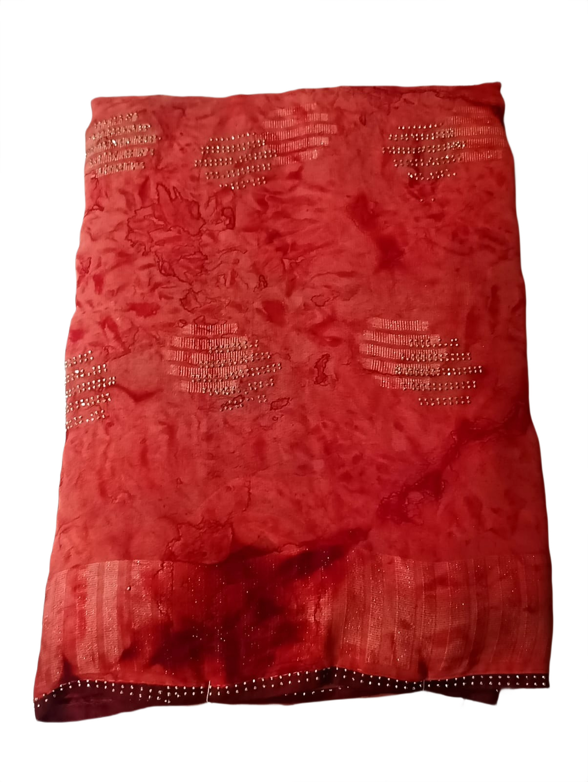 Elegant  Printed Saree with Golden Foil Motifs | Lightweight Festive Wear
