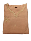 Peach Floral Embroidered Kurta Pant Dupatta Set