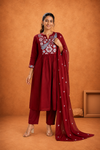 Elegant  Embroidered Kurta Pant & Dupatta Set for Women