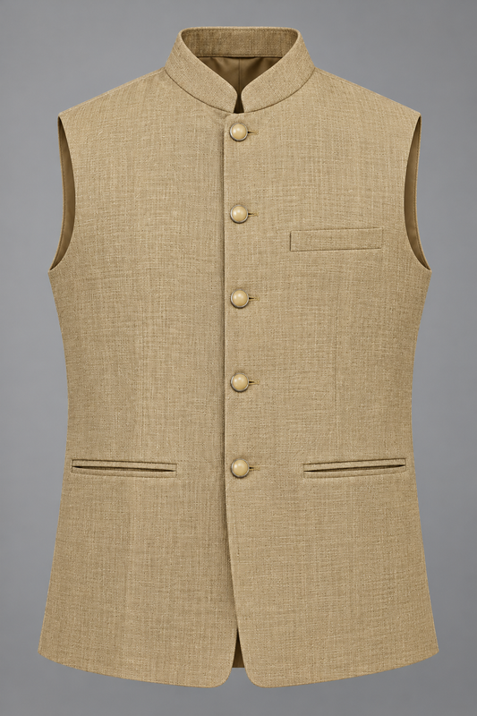 Men's Beige Textured Modi Jacket