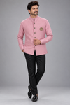 Men's Premium Dusty Pink Nehru Jacket with Shirt Set