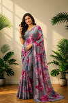 Elegant  Printed Georgette Saree with Designer Border