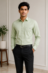 Men's Premium Sage Green Formal Full Sleeve Shirt
