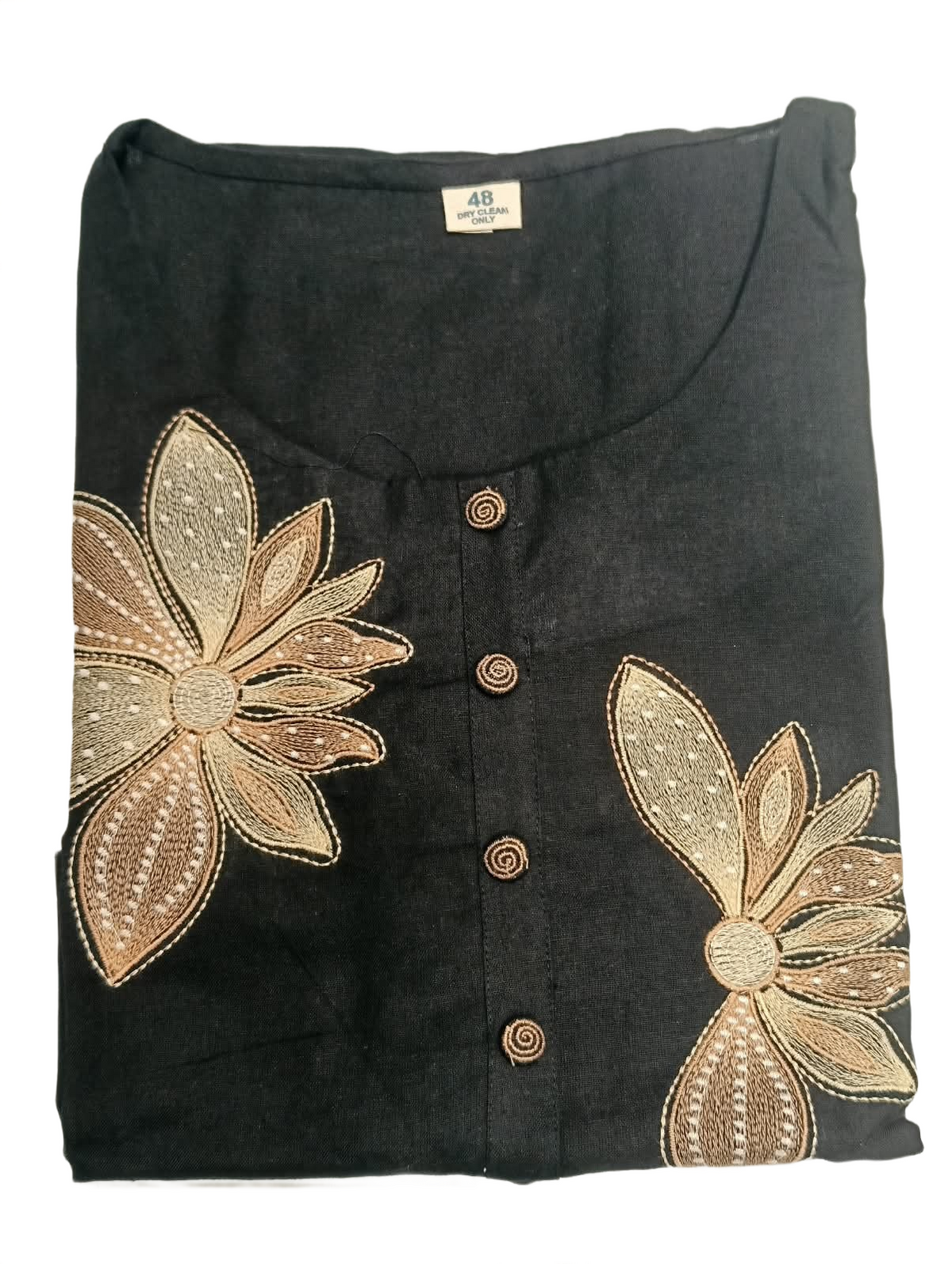 Elegant Black Floral Embroidered Kurta Palazzo Set for Women