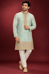 Mint Green Embroidered Festive Kurta