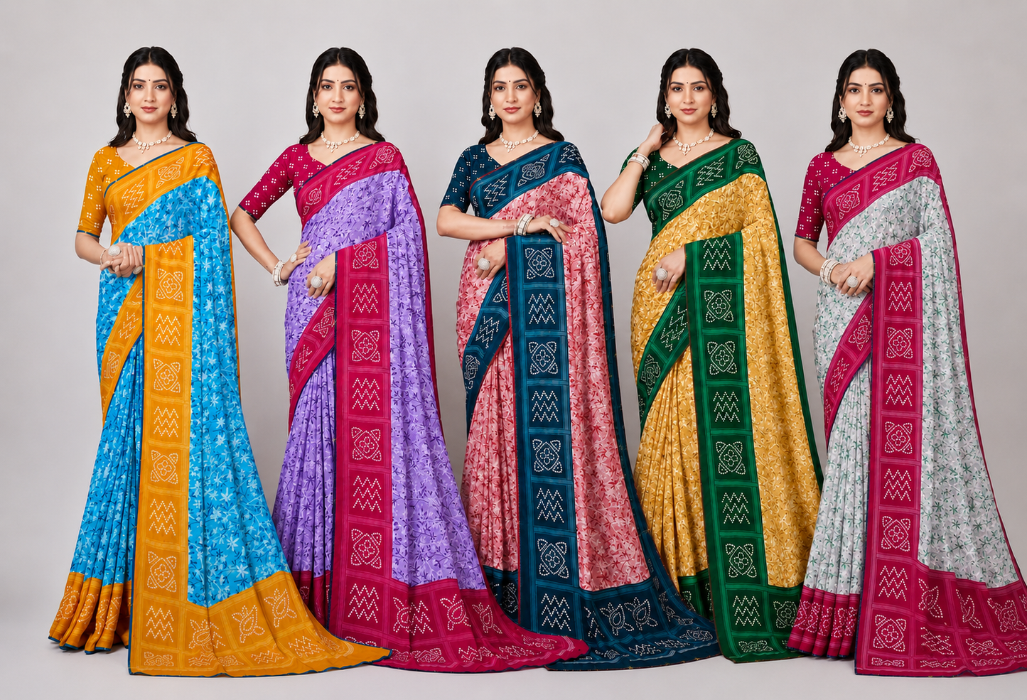 Saree with Emerald  Designer Border