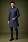 Royal Navy Blue Indo-Western Sherwani Set