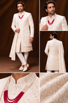 Ivory Embroidered Wedding Sherwani