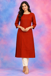 Elegant Rust Red Kurti – Half Body Look