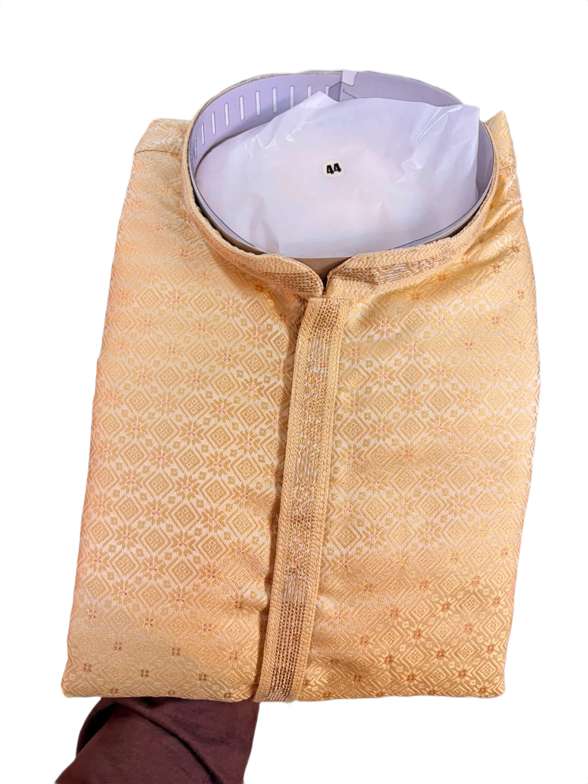 Men’s Premium Golden Jacquard Kurta Pajama Set