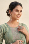 Sage Green Embroidered Kurta Pant Dupatta Set