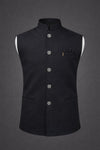 Men Black Solid Bundi Jacket