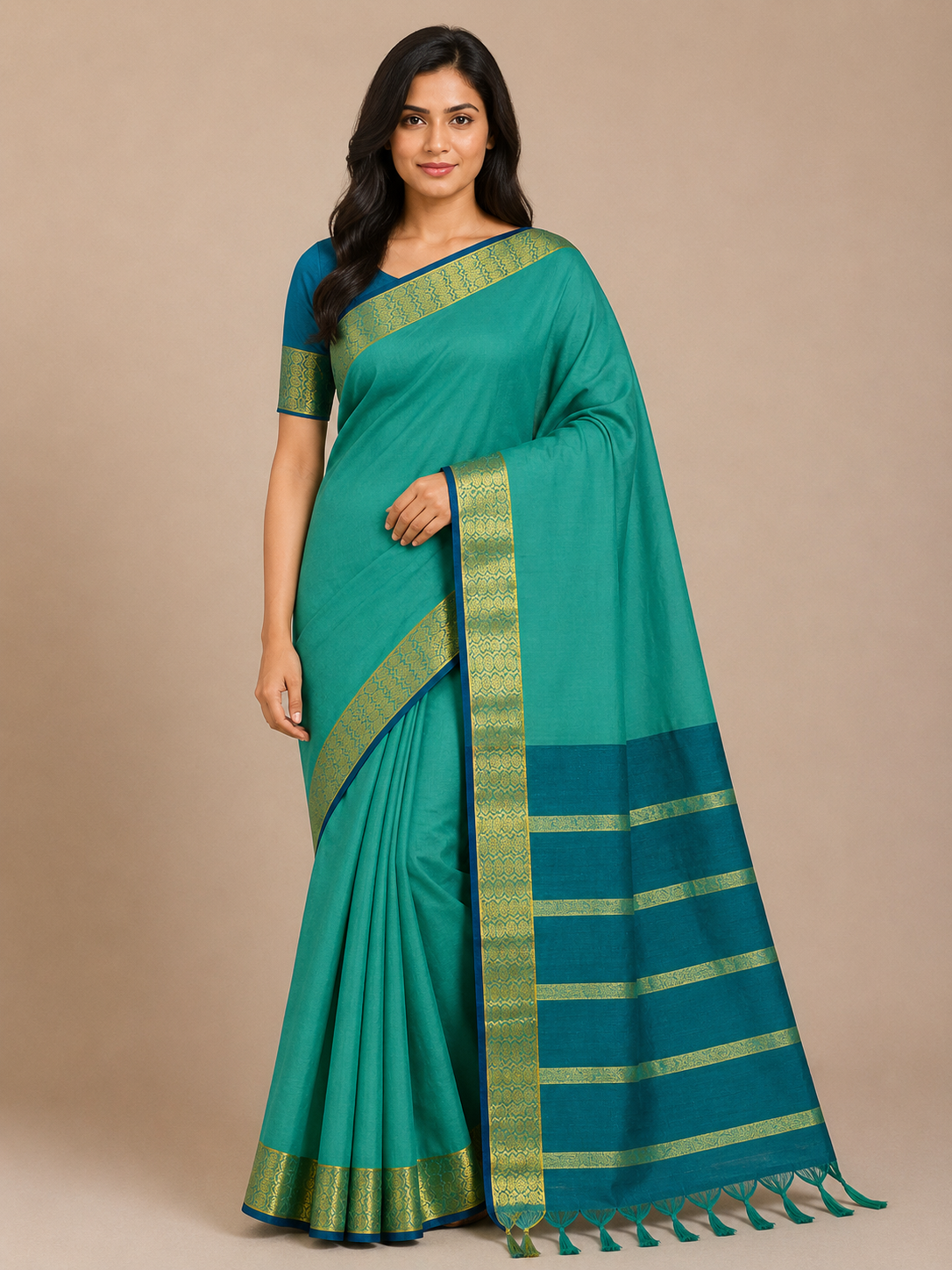 Royal  Silk Saree with Golden Zari Border