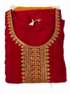Elegant Maroon Embroidered Kurta Set with Orange Dupatta | Festive & Ethnic Wear for Women