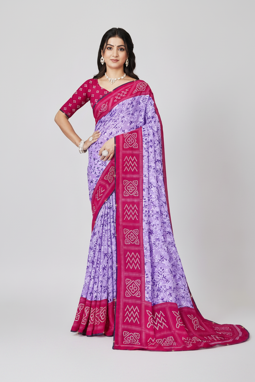 Saree with Emerald  Designer Border