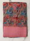 Women's Pink Floral Printed Saree with Elegant Border | Lightweight Party & Festive Wear