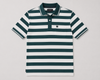 Men’s Green & White Striped Polo T-Shirt