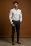White  Printed Formal Shirt for Men