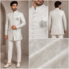 Ivory Floral Jacquard Jodhpuri Bandhgala Set